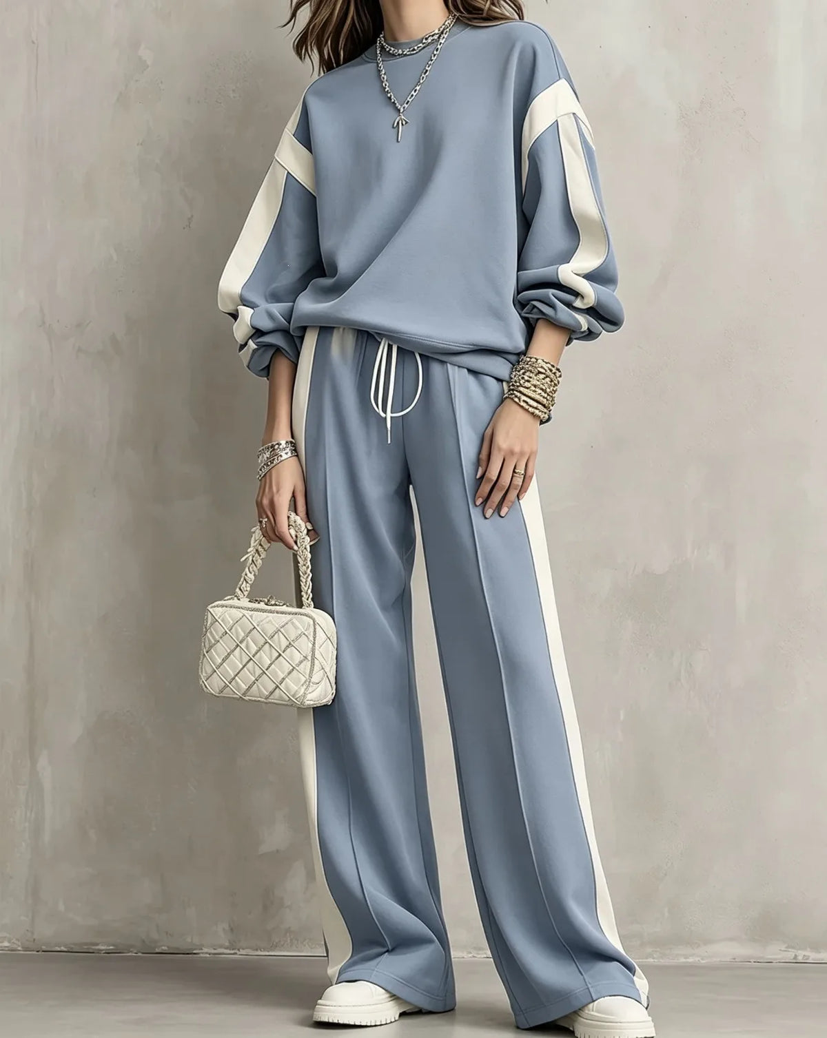 Hadley | Women's 2 Piece Tracksuit - Color:Haze Blue;Size:XXS