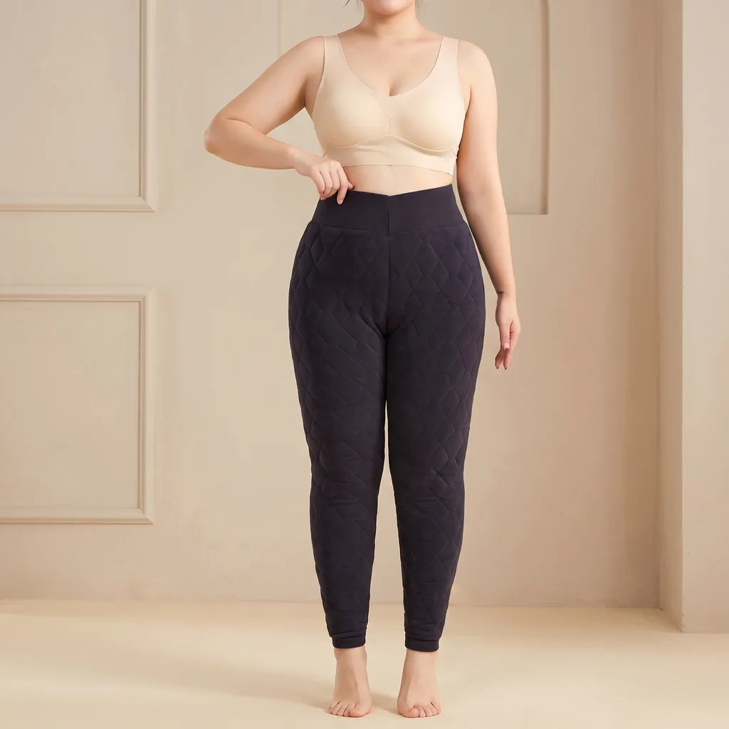 Hailey | Wool Fleece Lined Leggings - Color:Black;Size:S