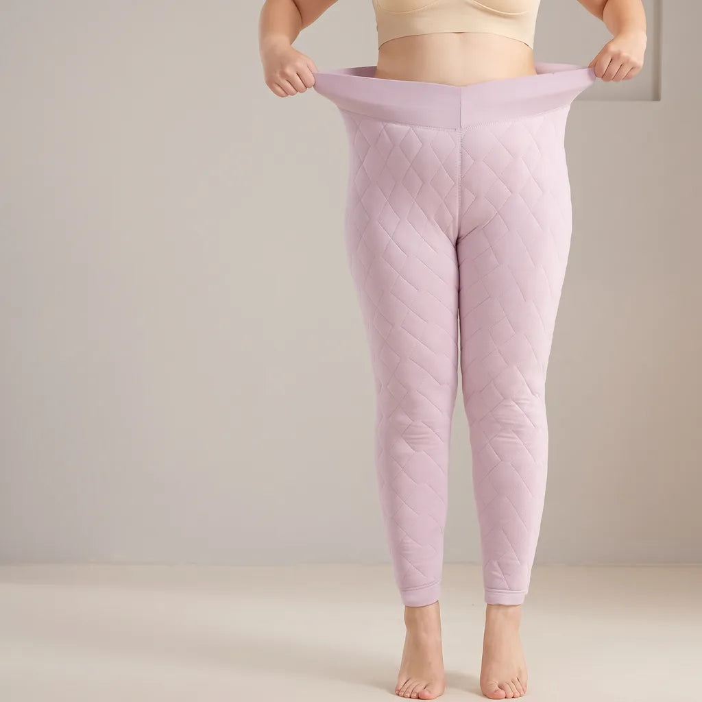 Hailey | Wool Fleece Lined Leggings - Color:Purple;Size:S