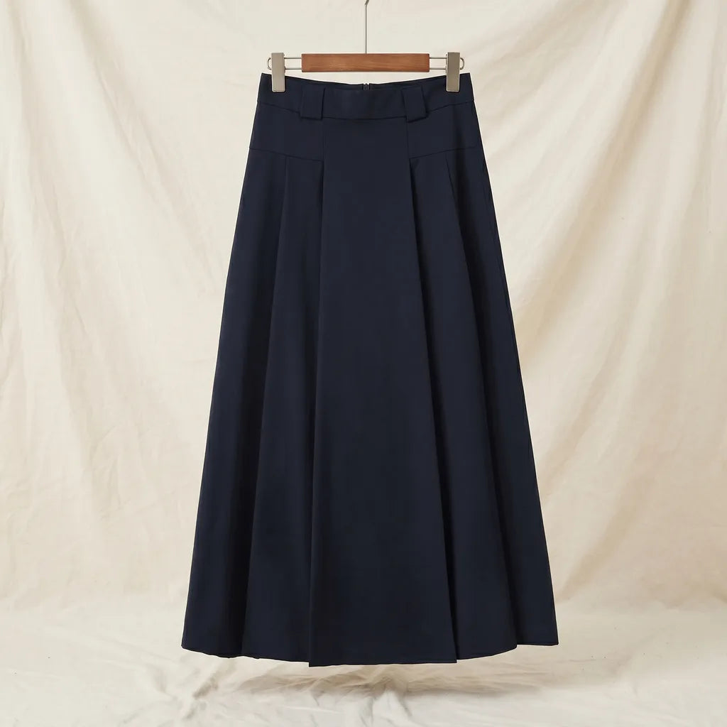Women's Black Hanley Pleated A-Line Skirt