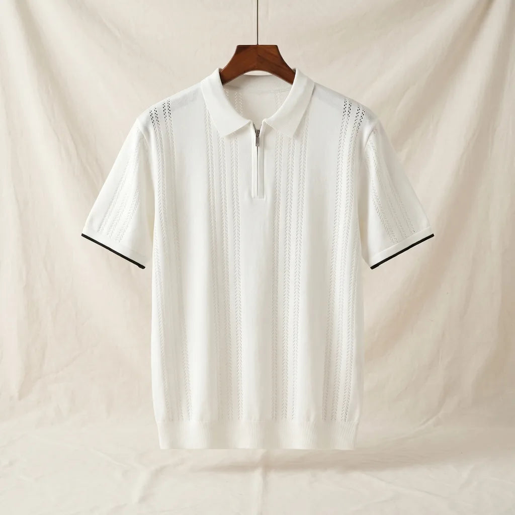 Harry Knit Polo Shirt - Color:White;Size:S