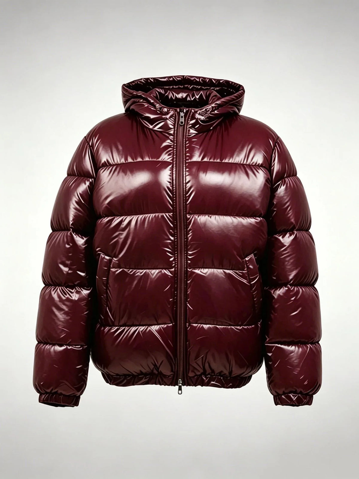 Harvey | Men's Winter Puffer Jacket - Color:Wine Red;Size:XXS