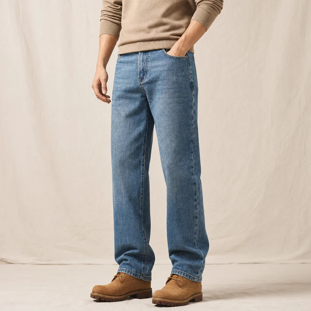 Men's Blue Hawthorne Washed Straight Jeans