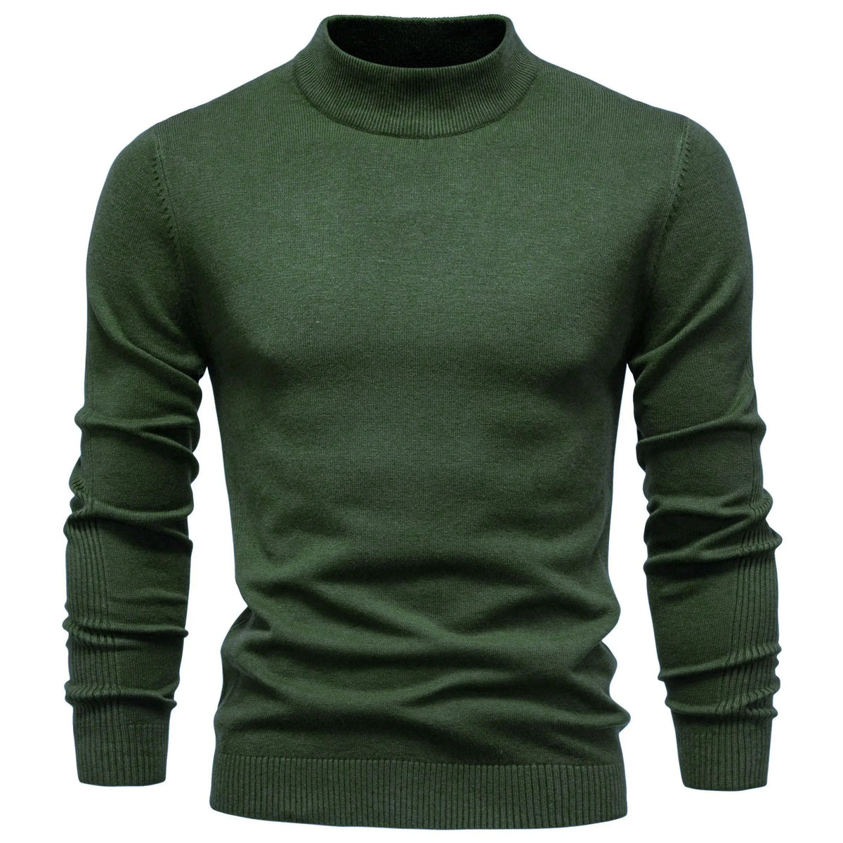 Haywood | Men's Turtleneck Knit Jumper - Size:S;Color:Dark Green