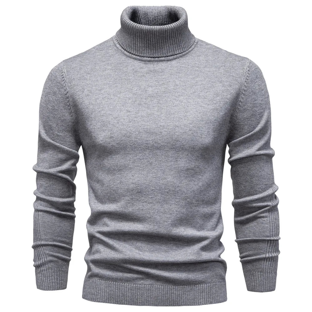 Haywood | Men's Turtleneck Knit Jumper - Size:S;Color:Gray