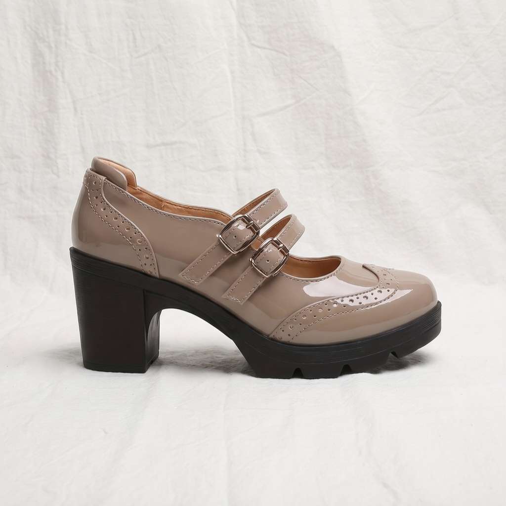 Clarissa | Womens Brogue Block Heels