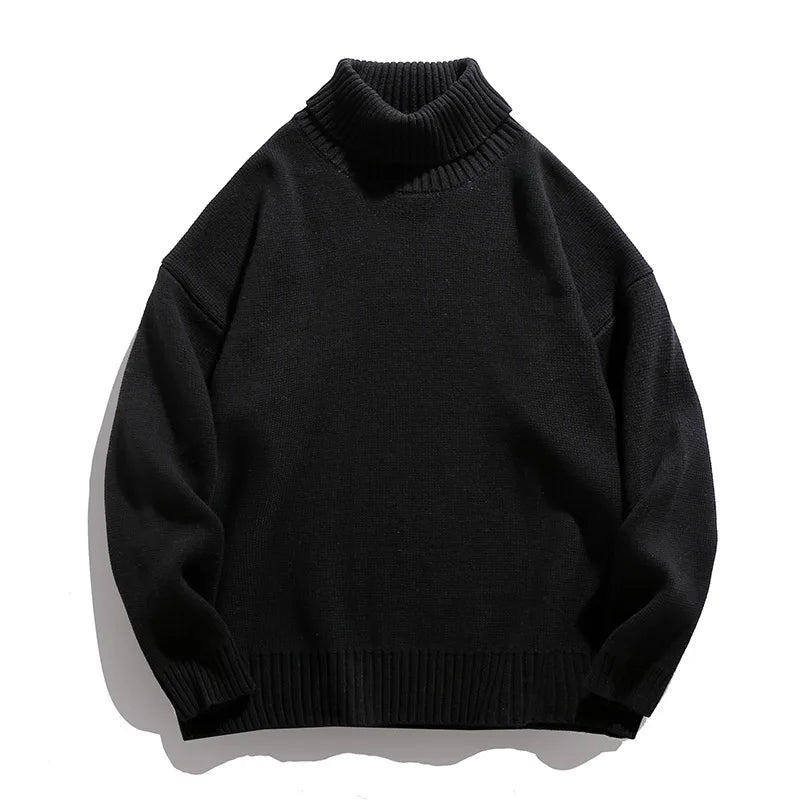 Horne | Men's Knitted Turtleneck Jumper - Color:Black;Size:S
