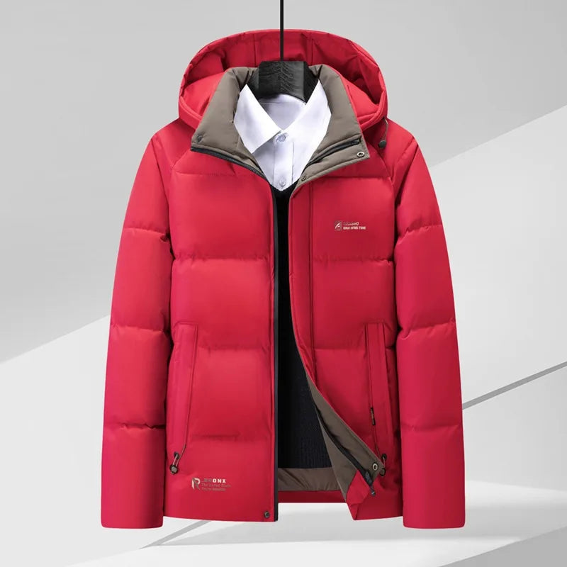 Hubbard | Men's Hooded Puffer Jacket - Color:Red;Size:L