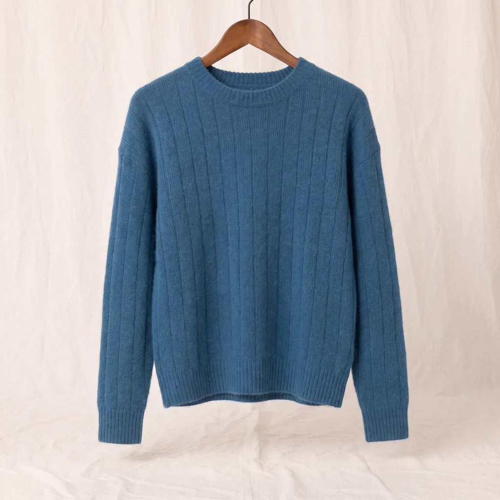 Ines | Women's Knitted Jumper - Color:Blue;Size:XS