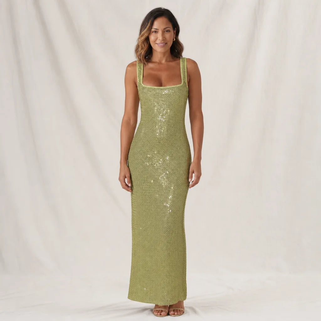 Iris | Women's Sequin Dress - Color:Green;Size:XS