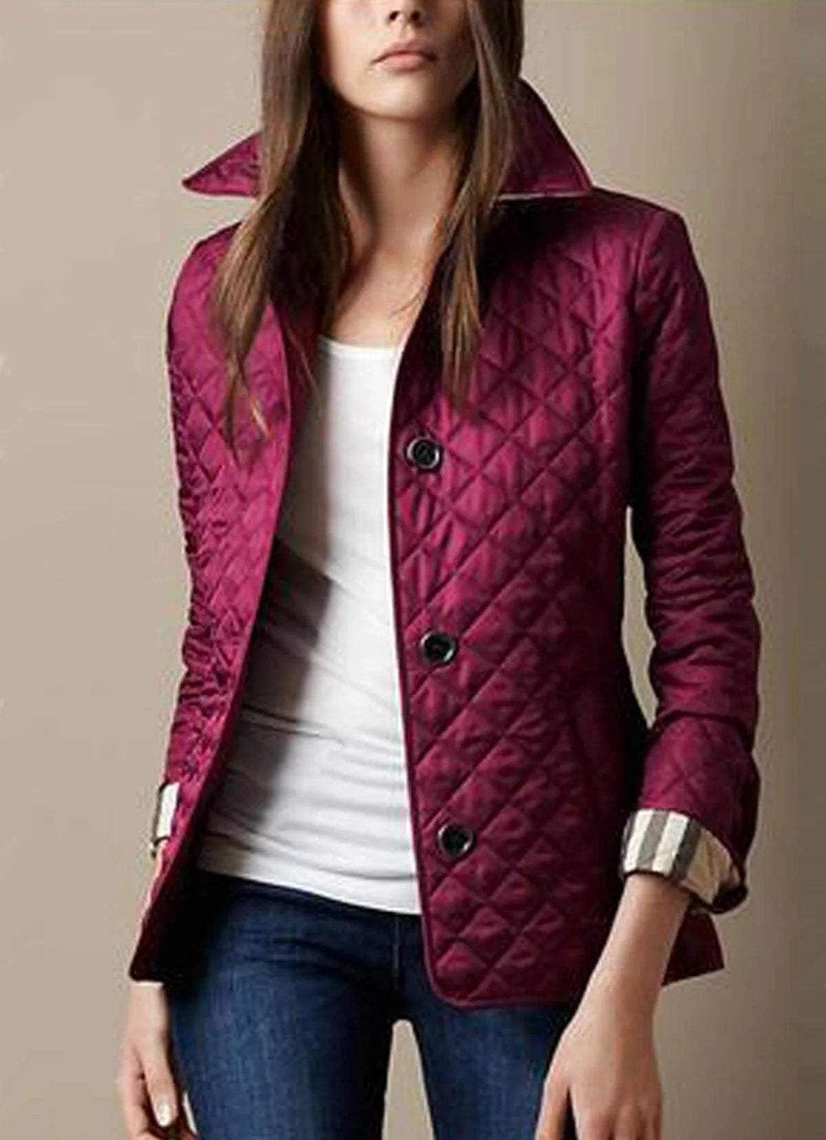 Isabel | Women's Lightweight Quilted Jacket - Size:XS;Color:Red
