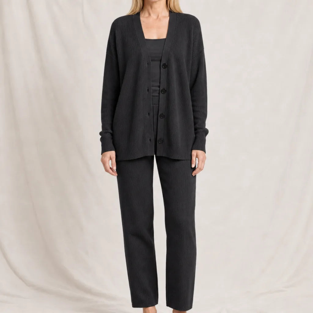Isabella Three Piece Knit Set - Color:Black;Size:XS