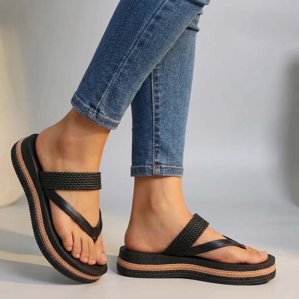 Black Jonah Woven Platform Flip-Flops 2