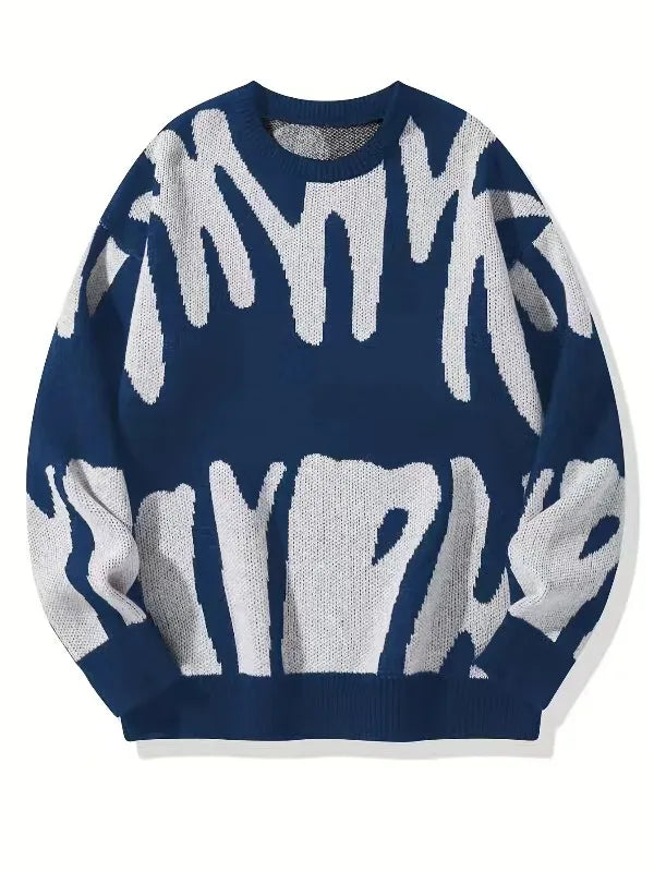 James | Men's Knitted Jumper - Size:XS;Color:Navy Blue