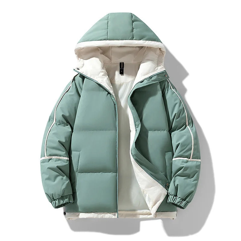 Jefferson | Men's Hooded Padded Winter Jacket - Color:Bean Green;Size:XS