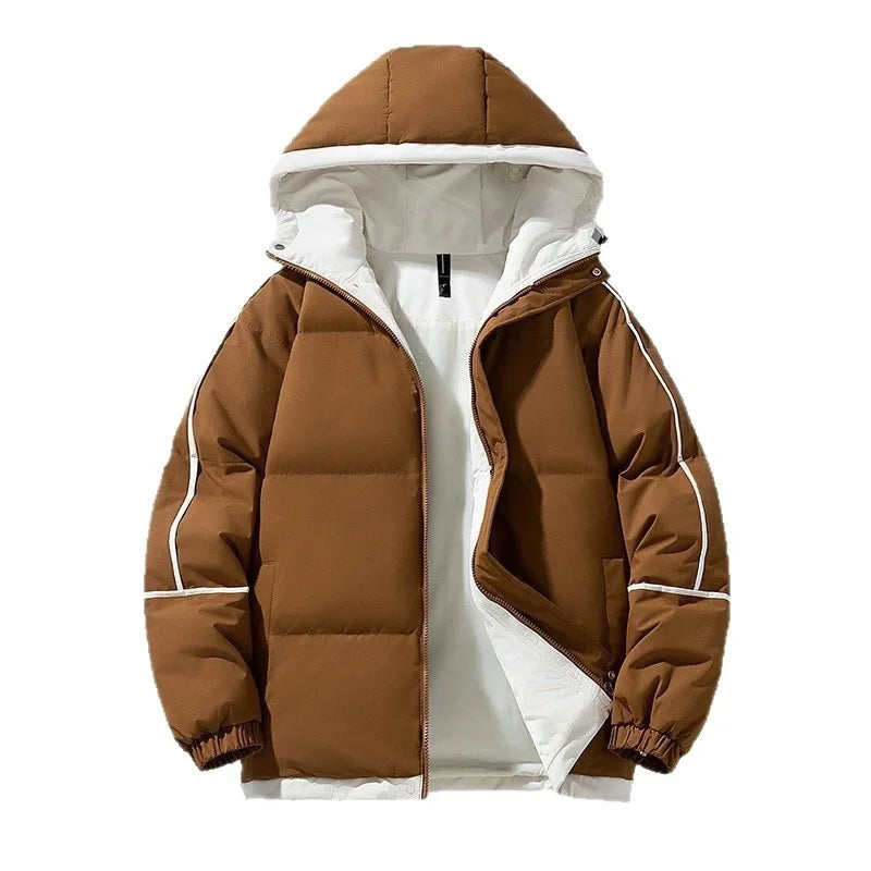 Jefferson | Men's Hooded Padded Winter Jacket - Color:Brown;Size:XS