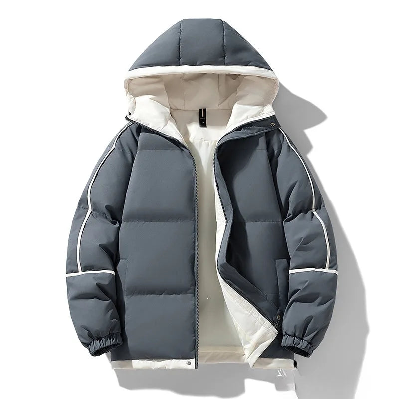 Jefferson | Men's Hooded Padded Winter Jacket - Color:Dark Gray;Size:XS