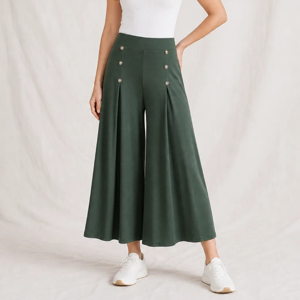 Kaia Drape Wide-Leg Trousers (Copy)