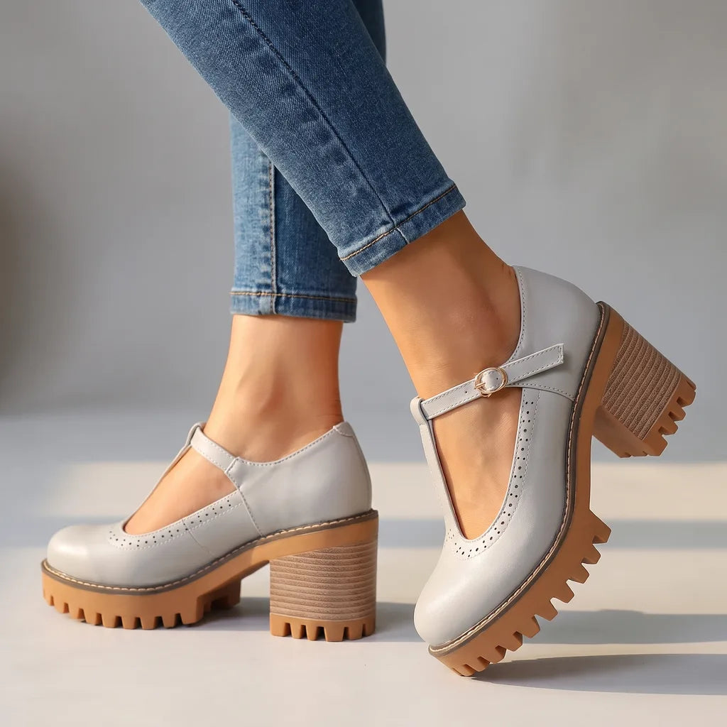 Joyce | Women's Mary Jane Heels - Color:Blue;Size:35