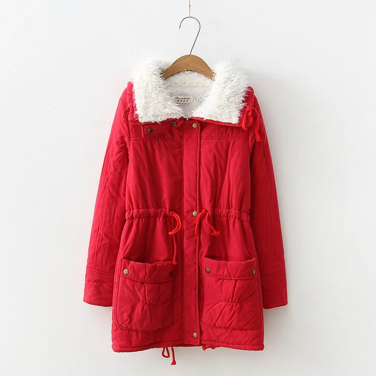 Kelsie | Women's Sherpa-Lined Quilted Winter Jacket - Red