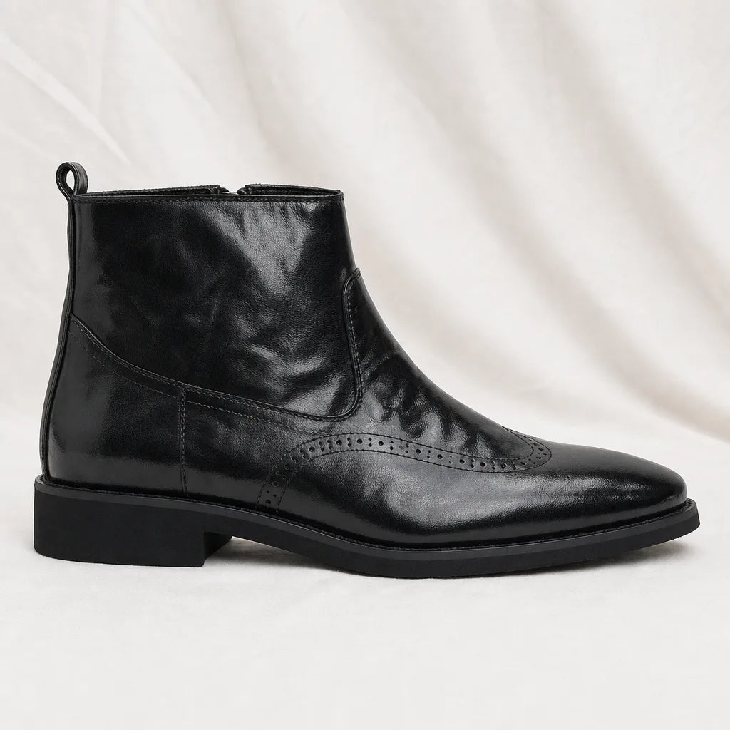 Men's Black Sophie Brogue Chelsea Boots