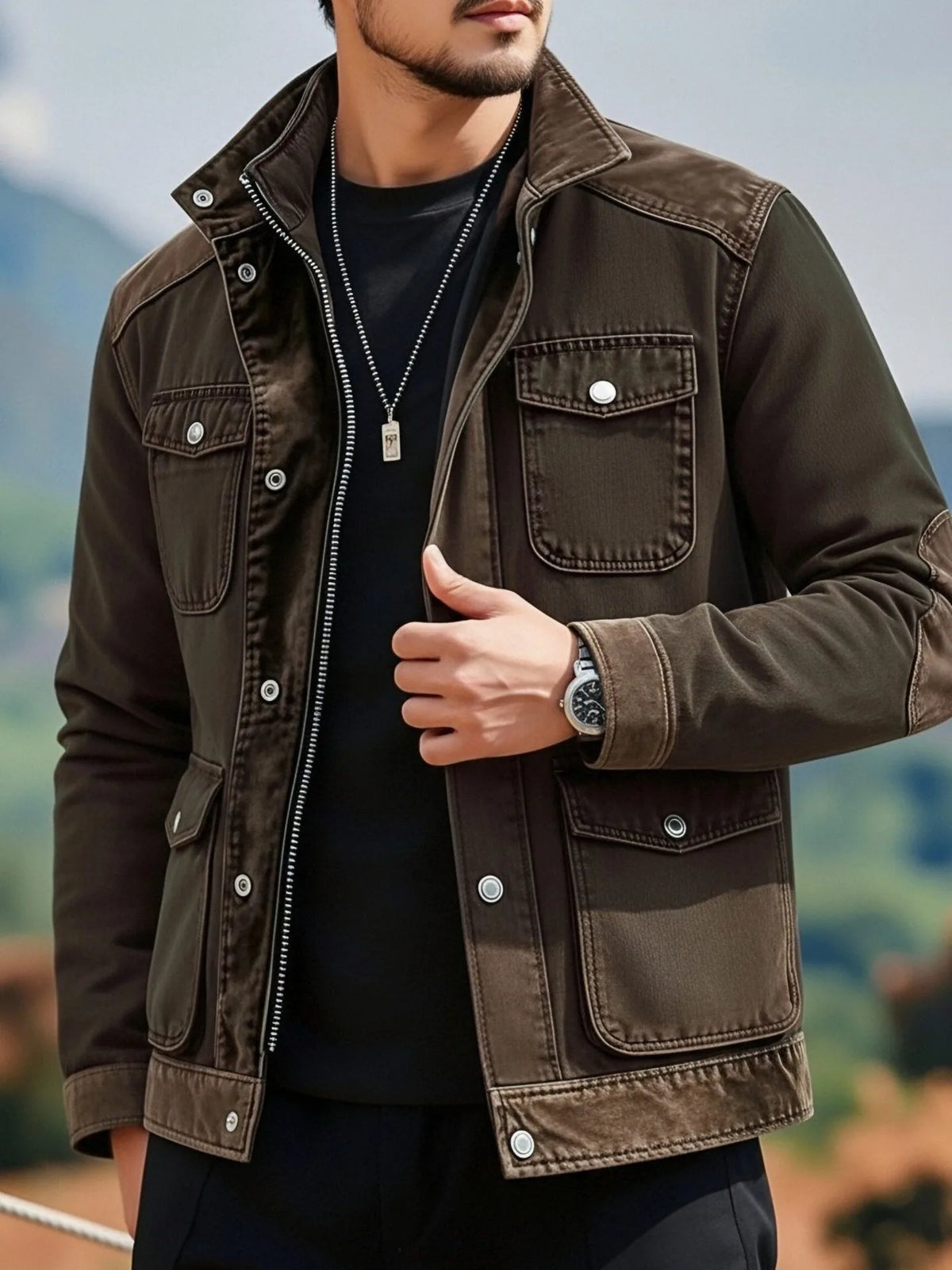 Men's Knowles | Men's Multi-Pocket Denim Barn Jacket