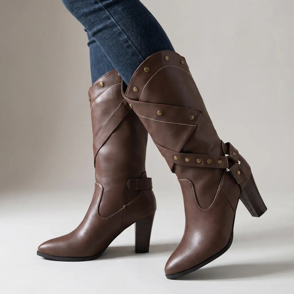 Krystal | Women's Orthopaedic Western Boots - Color:Brown;Size:35