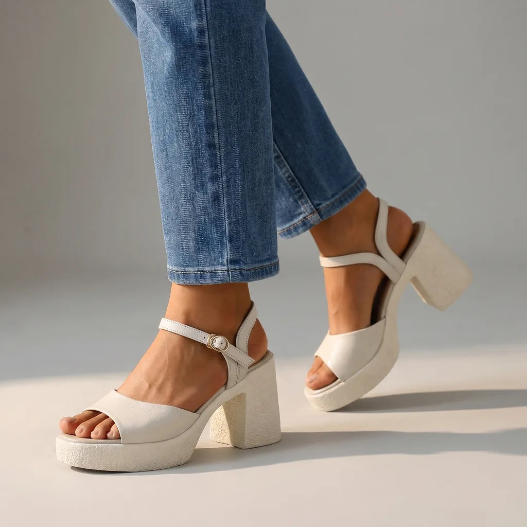 Women's Off-White Leeds Leather Platform Sandals