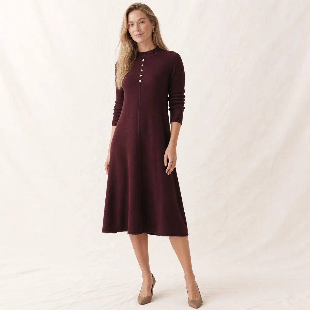 Women's Red Pomeroy Mock Neck Knit Dress