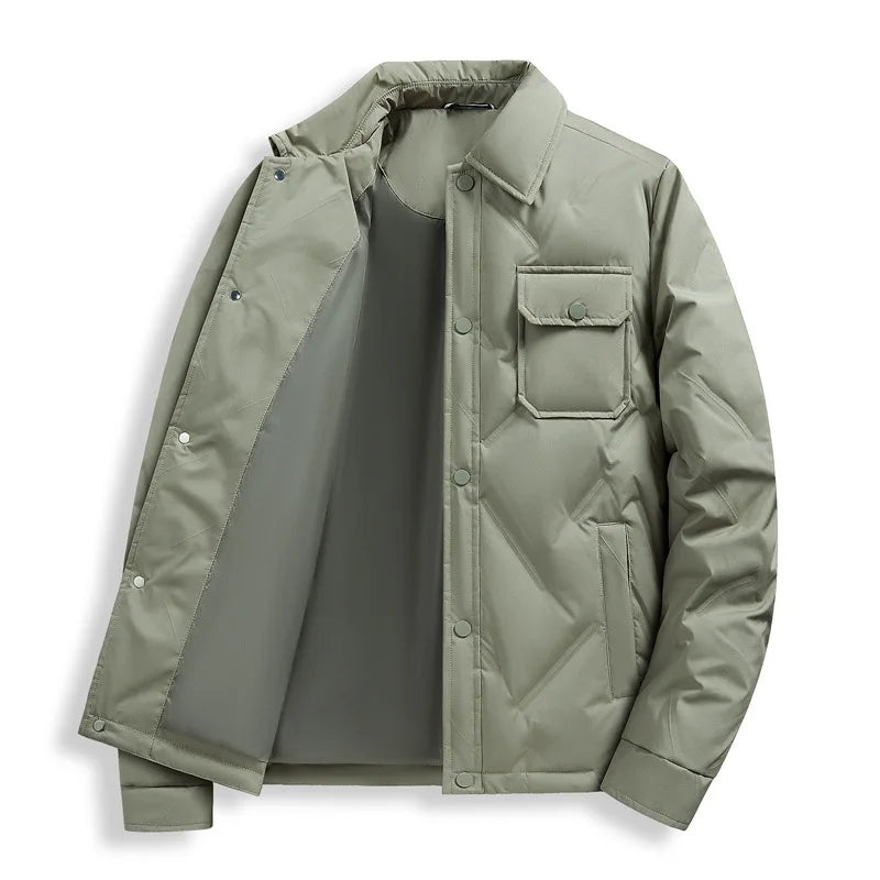Langford | Men's Quilted Winter Jacket - Color:Bean Green;Size:S
