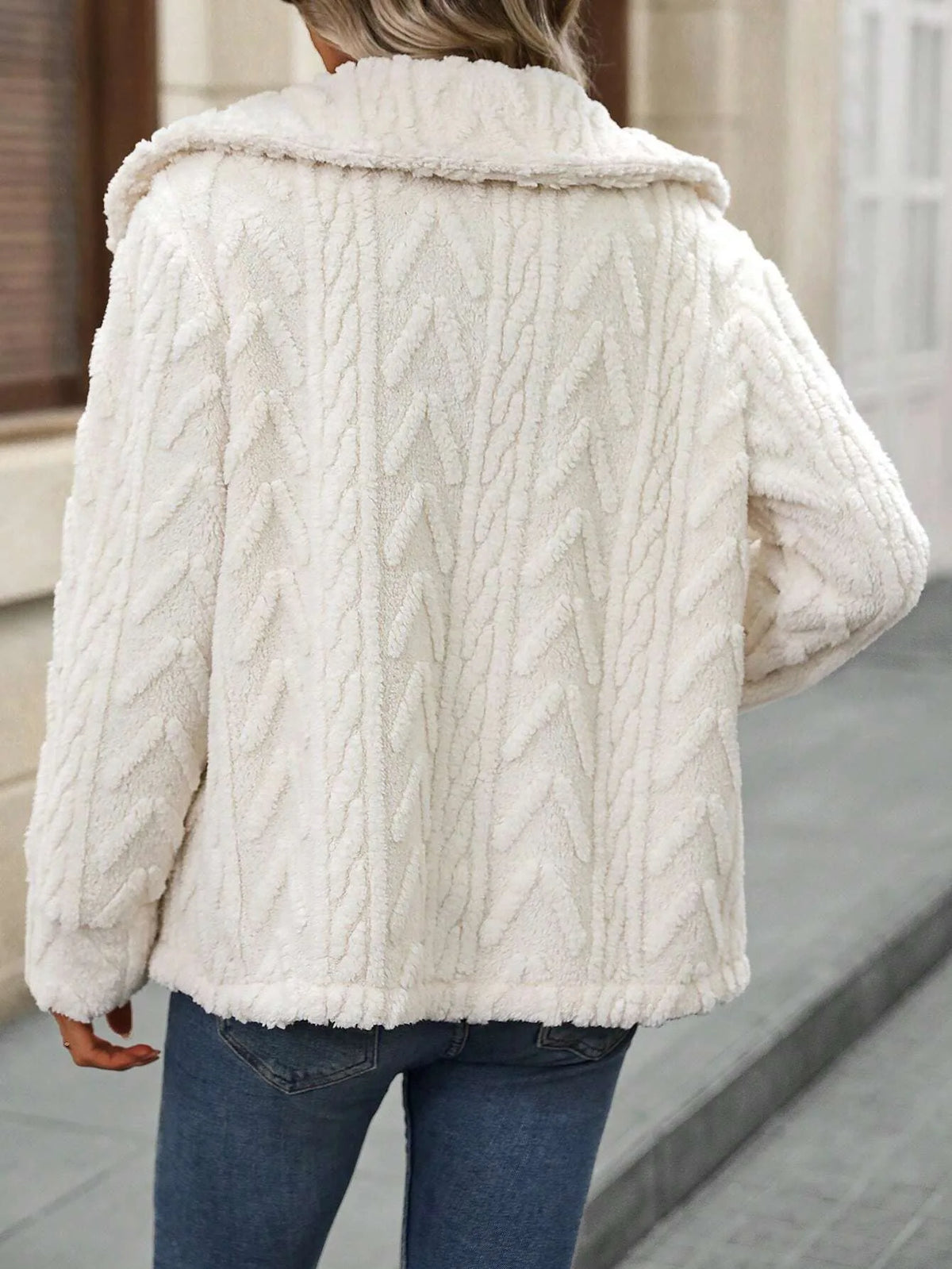 Women's Double-Sided Plush Wide-Lapel Cardigan Coat White.jpg