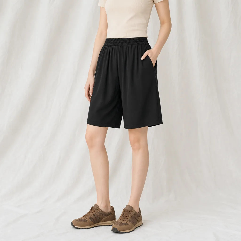 Women's Black Lowell Cooling Bermuda Shorts