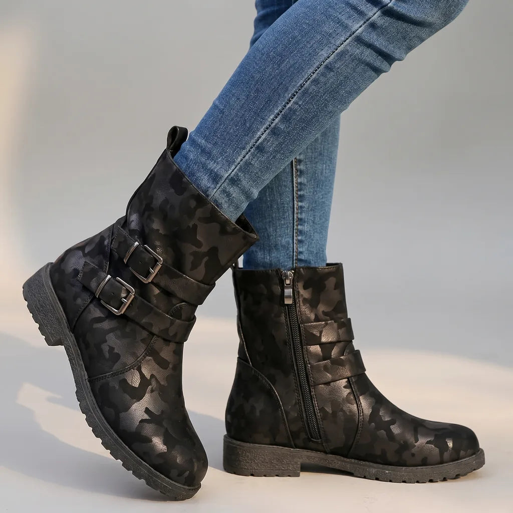 Laura | Women's Orthopaedic Buckle Boots - Color:Black;Size:36