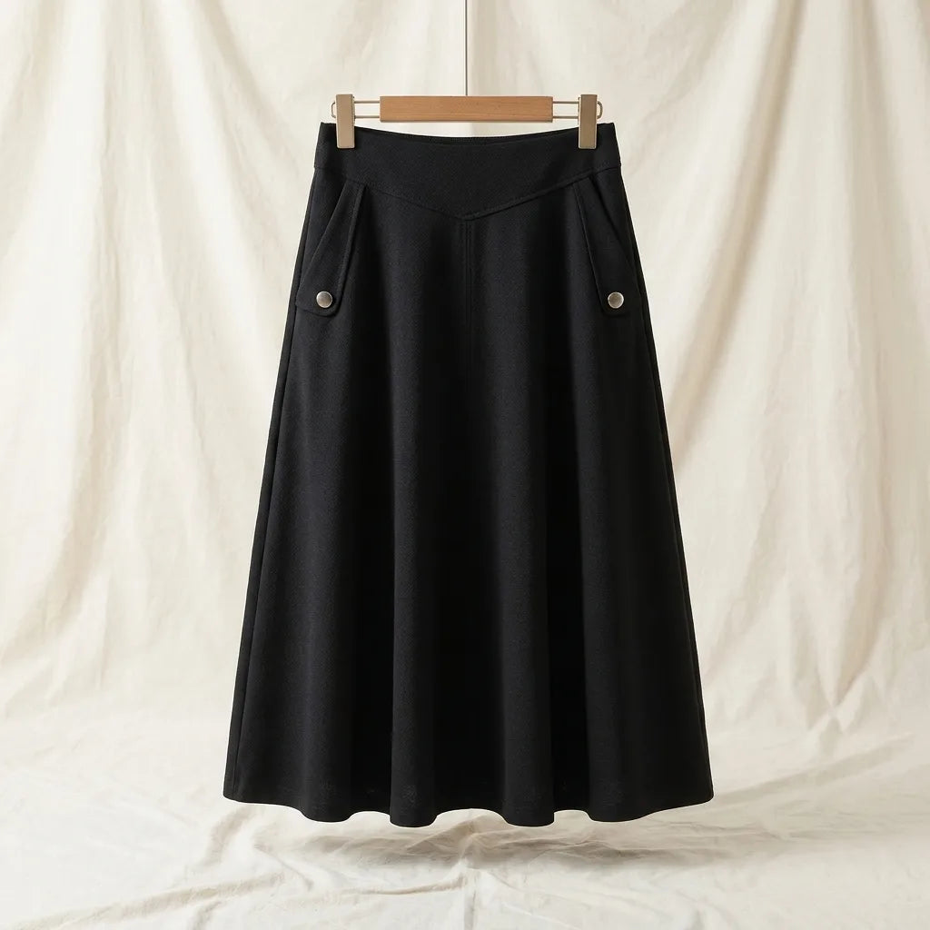 Women's Black Leary Flared Skirt