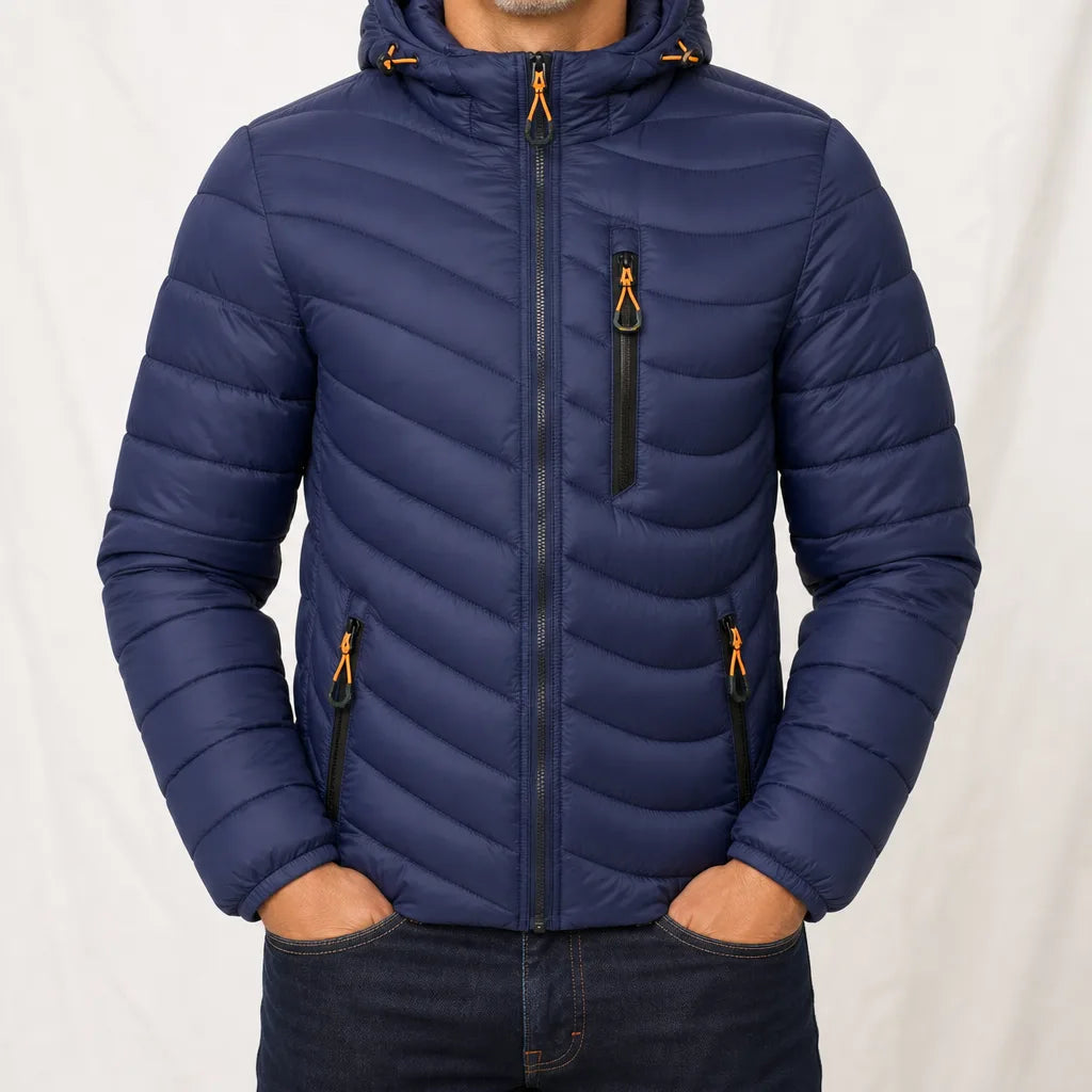 Leland Mens Puffer Jacket - Color:Blue;Size:S
