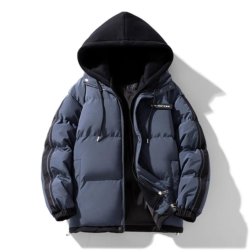Lennon | Men's Hooded Puffer Jacket - Color:Gray;Size:XS