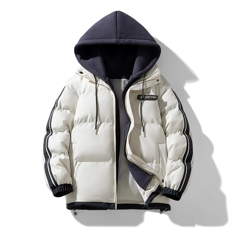Lennon | Men's Hooded Puffer Jacket - Color:Off-White;Size:XS