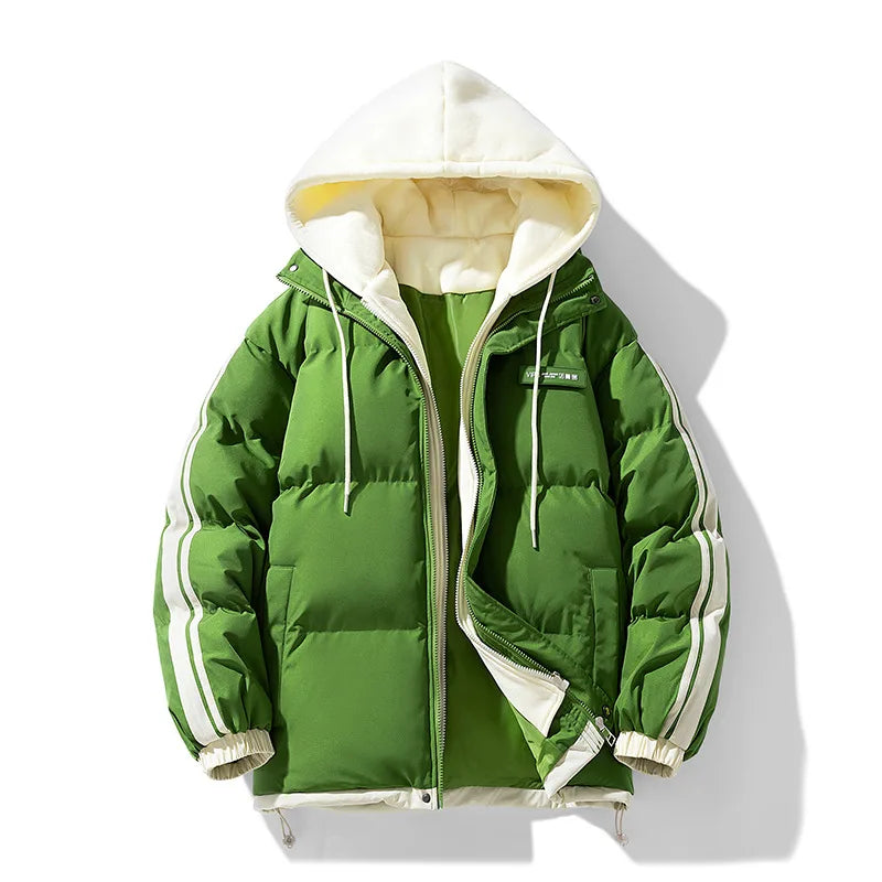 Lennon | Men's Hooded Puffer Jacket - Color:Olive Green;Size:XS