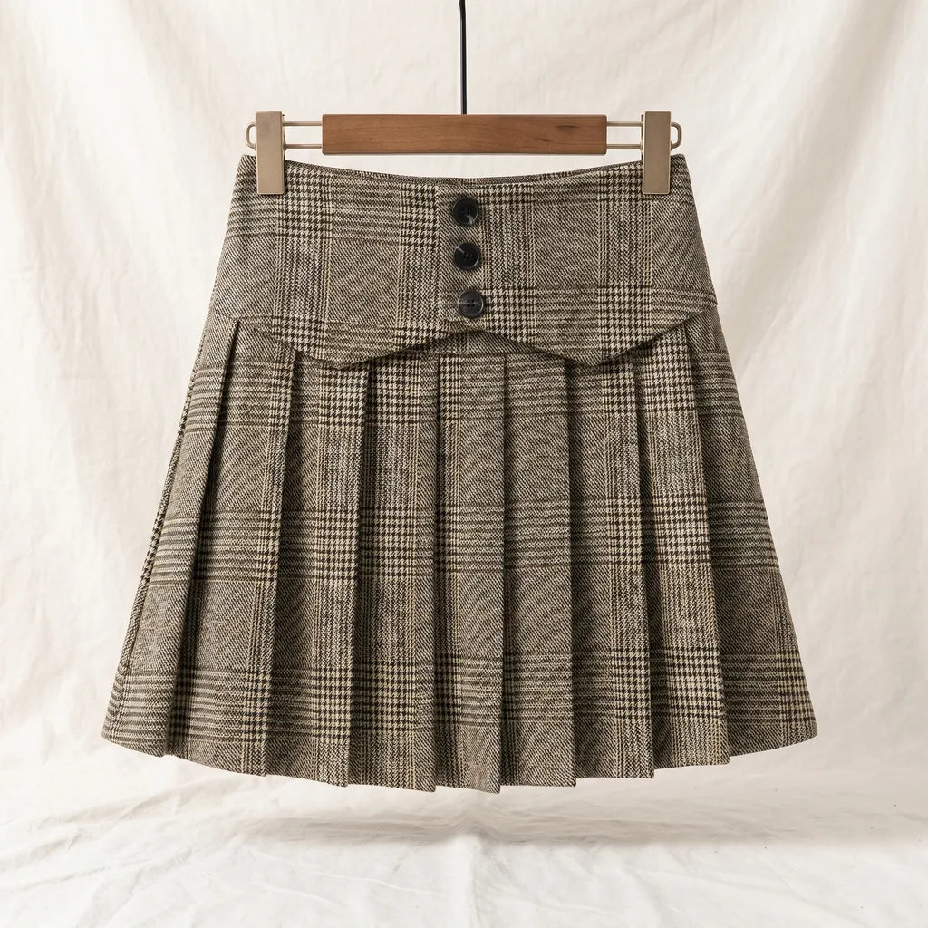Women's Beige Levine Pleated Midi Skirt