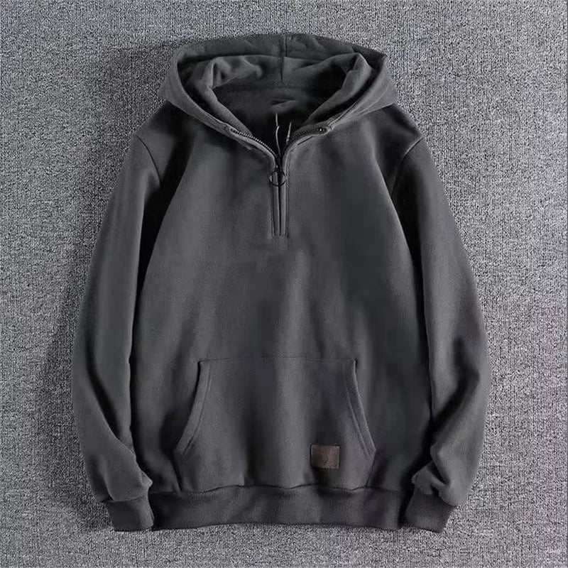 Lincoln | Men's Quarter Zip Hoodie - Color:Gray;Size:S