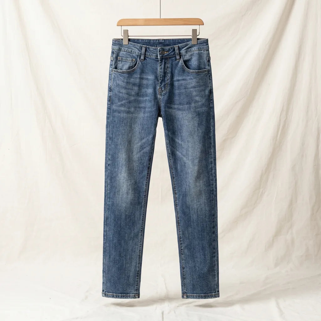 Lionel Straight Cotton Jeans - Color:Blue;Size:S