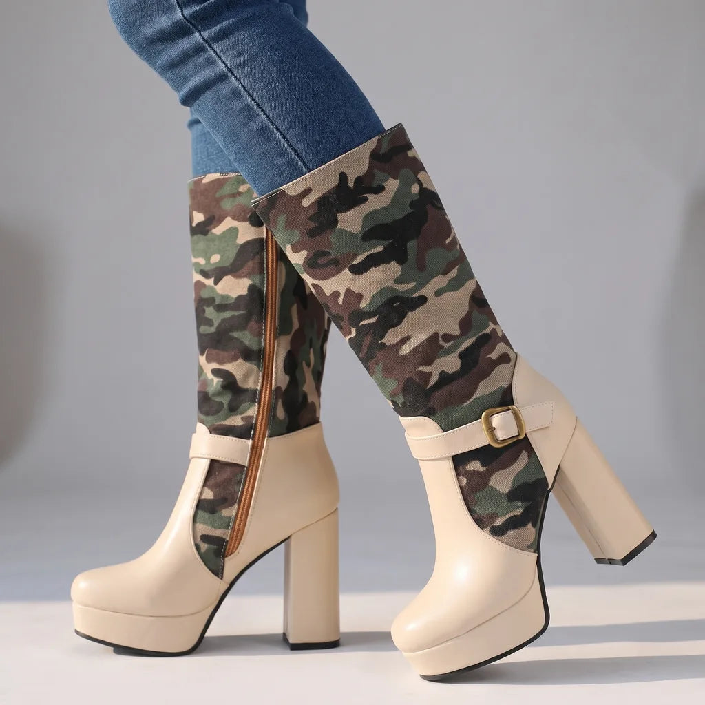 Lowri | Women's Orthopaedic Buckle Boots - Color:Beige;Size:35