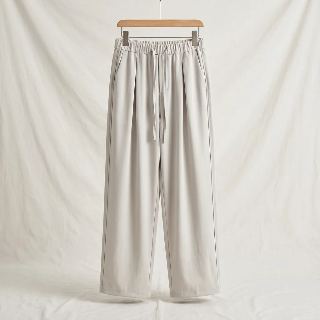 Mahoney Straight-Leg Drawstring Pants - Color:Khaki;Size:XS