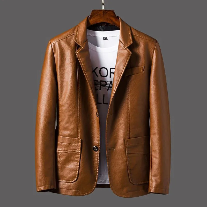 Malik | Men's Blazer Jacket - Cognac Brown