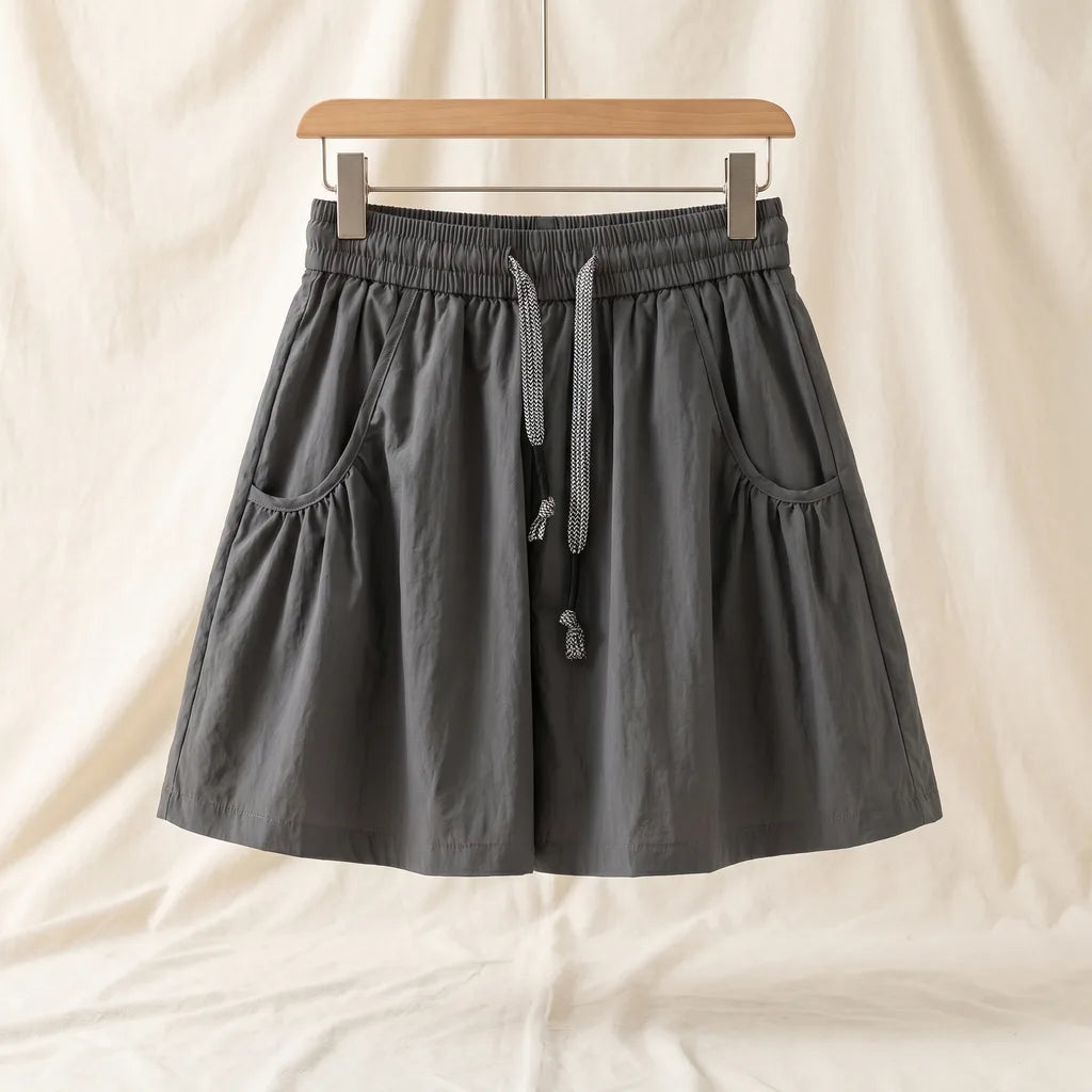 Margaret High-Waist Cargo Skort - Color:Gray;Size:S