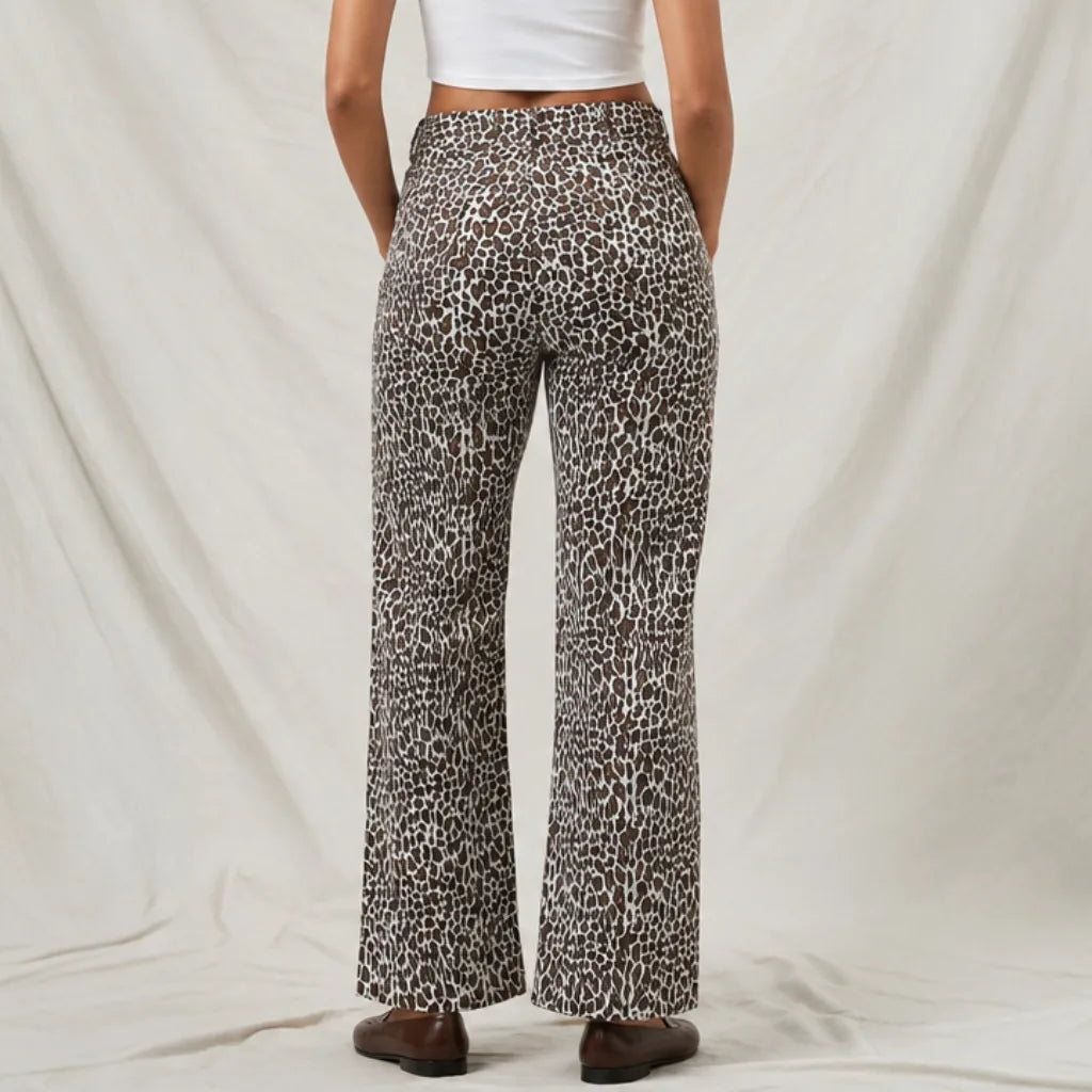 Women's Margaret Leopard Straight Jeans