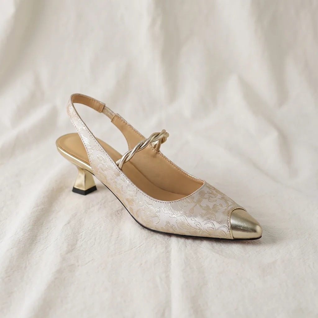 Women's Gray Frances Pointed Strap Sandals