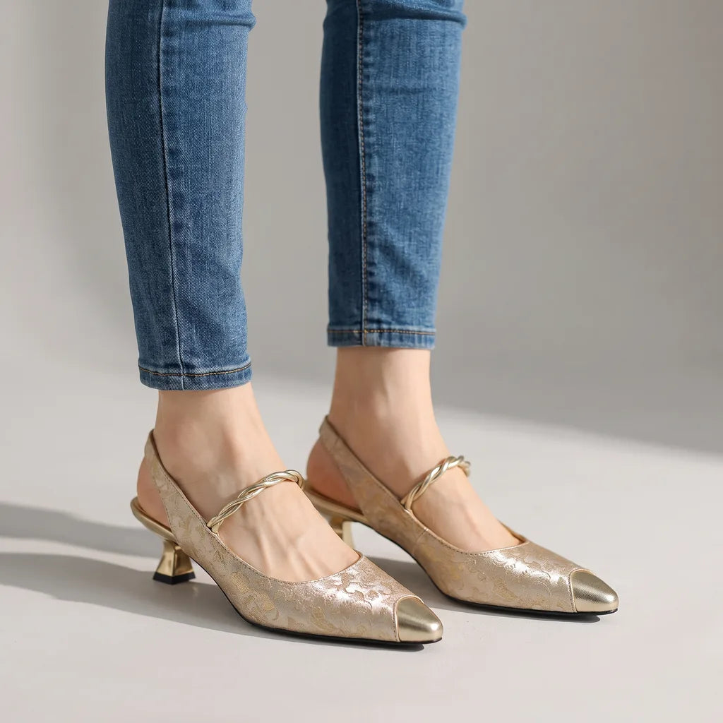 Women's Gray Frances Pointed Strap Sandals