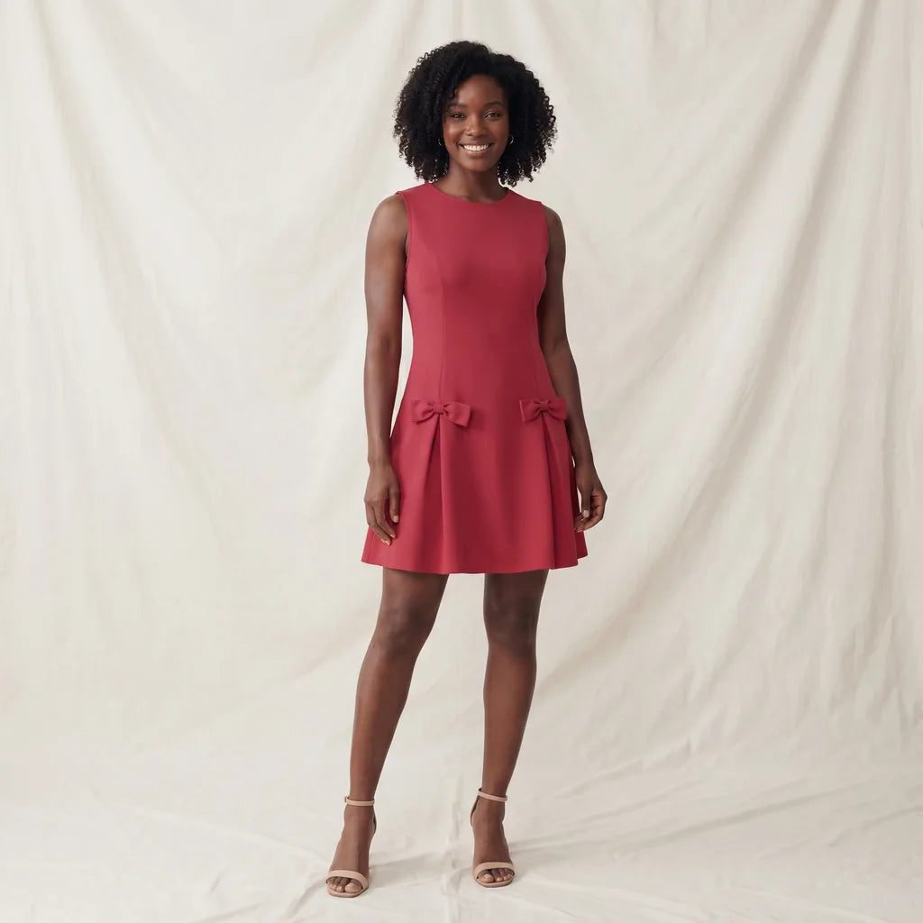 Marie Sleeveless Dress - Color:Red;Size:L