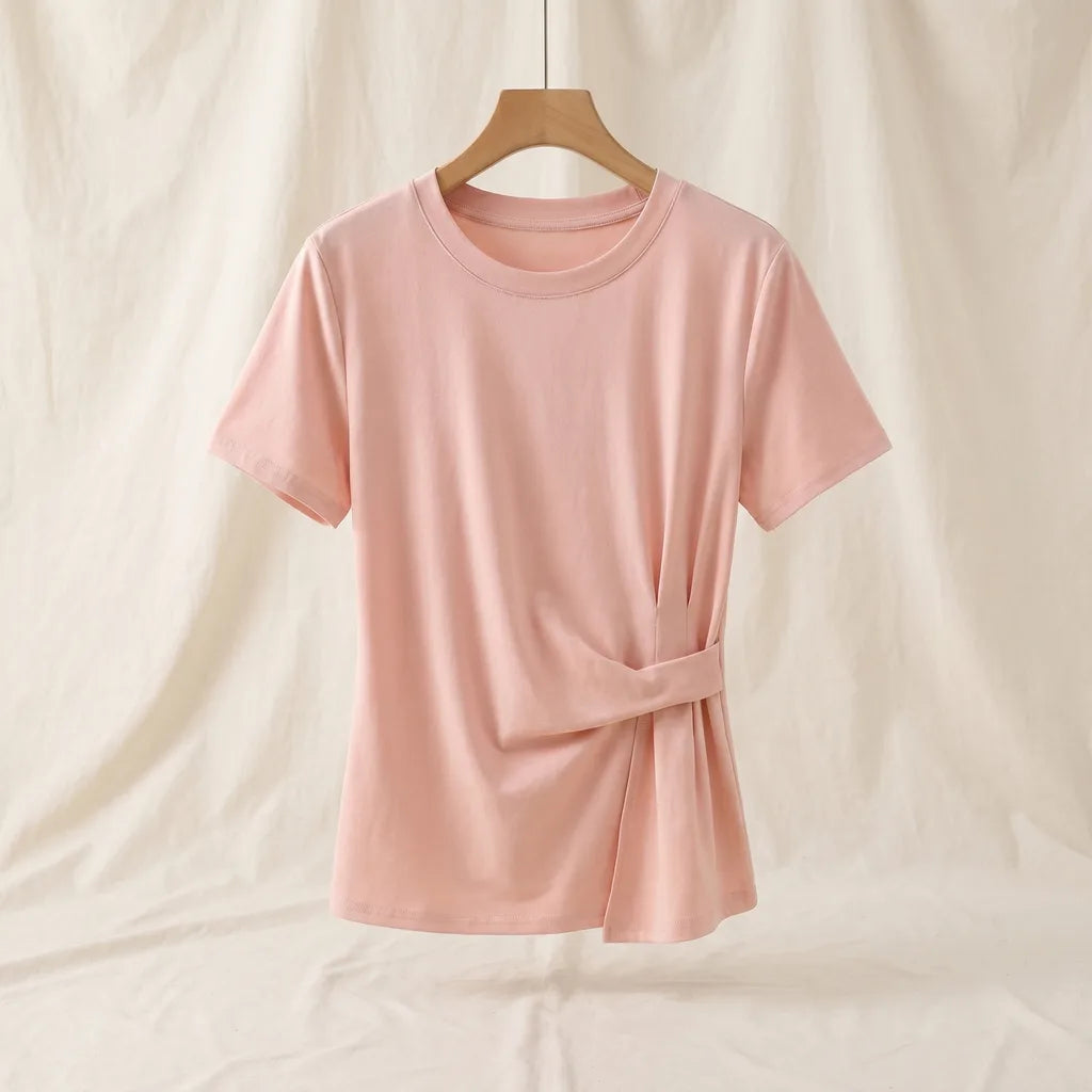 Mariel Cotton T-Shirt - Color:Pink;Size:XS